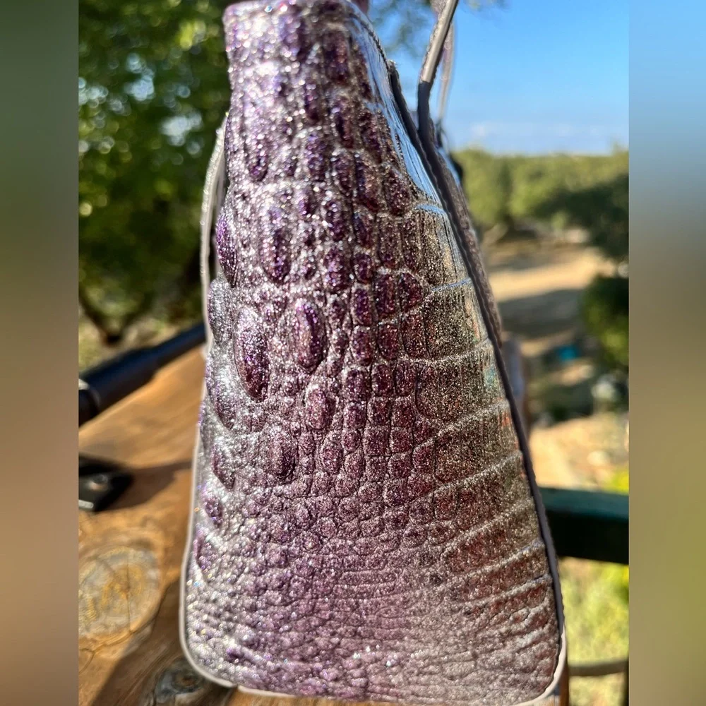 NWT Brahmin Tonya in Glitter Purple Shoulder Bag